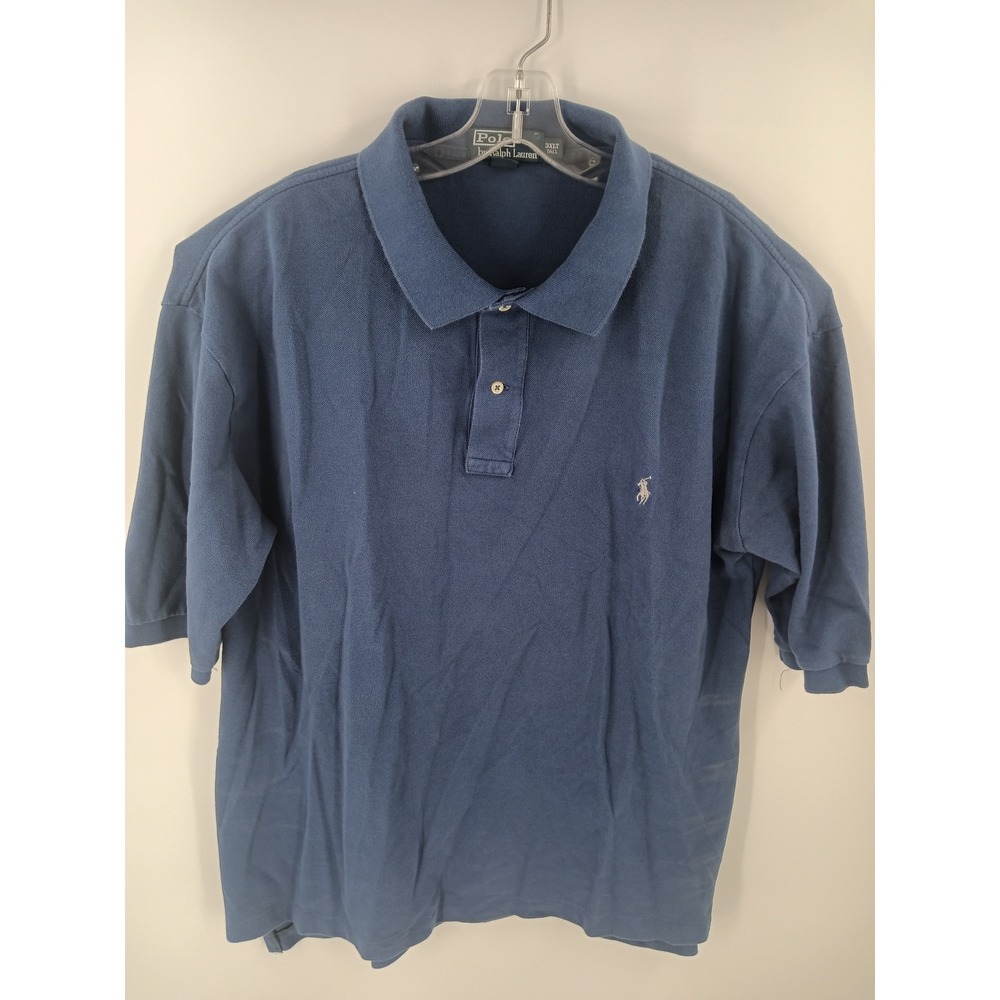Polo Ralph Lauren Mens 3XLT Blue Short Sleeve Pique Polo‎ Shirt Tall Big & Tall